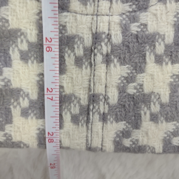 POINTZERO NICOLE BENISTI Women's White/Grey Houndstooth Pea Coat Size Medium - Picture 13 of 13